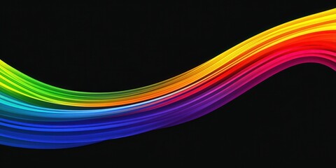Obraz premium Abstract Colorful Wave on Black Background