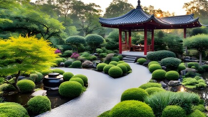 japanese garden in spring