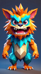 Fototapeta premium 3d cute furry monster,3d cartoon character
