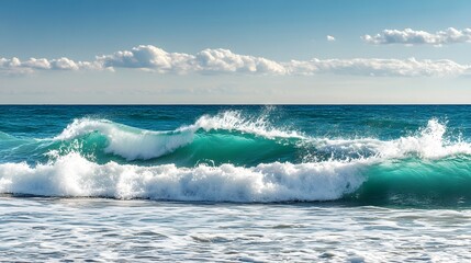 Photo of a turquoise sea with crashing waves, symbolizing the vastness and depth of oceanic power