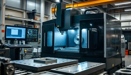 Close-up of a working machine in a factory, emphasizing intricate mechanical details and industrial design, perfect for engineering and manufacturing visuals