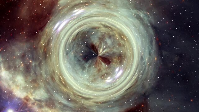 Flying Into Worm Hole Connecting Parallel Universes And Curving Spacetime Visualizing Quantum Physics In The Deep Space Universe