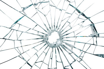 Obraz premium broken glass effect isolated on white background.AI GENERATED