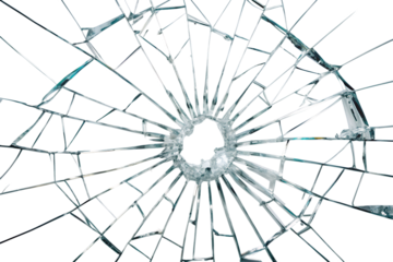broken glass effect isolated on white background.AI GENERATED