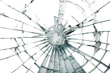 broken glass effect isolated on white background.AI GENERATED
