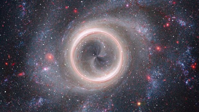 Flying Into Intergalactic Ring Portal Worm Hole Curving Spacetime In The Deep Space