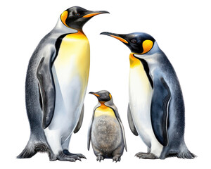 Fototapeta premium PNG Penguin animal bird king penguin, digital paint illustration. AI generated image