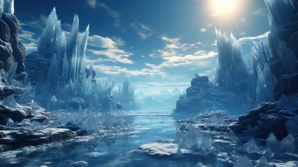Crystal Mountains and Frozen River