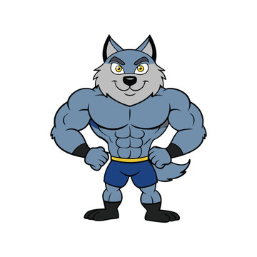 recommend clip art:  Bodybuilder Wolf with  Vector Illustration Funny Clipart