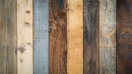 Rough reclaimed wood with different shades of brown, great for rustic event invitations or nature-themed blog backgrounds.