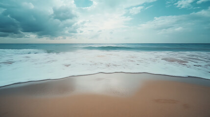 A dreamy scene of a sea horizon with a light mist, perfect for travel images. 