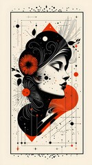 Artistic Human Figure with Tarot Card Design