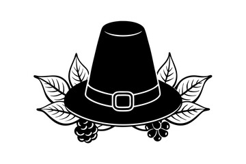 Pilgrim Hat with a Buckle Vector Illustration Perfect for Holiday Graphics
