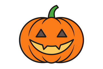 Vector Illustration of a Cheerful Jack O Lantern Bringing Joy to Halloween Festivities
