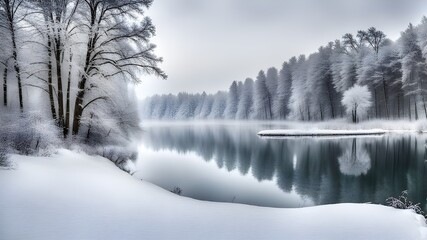 lake with winter