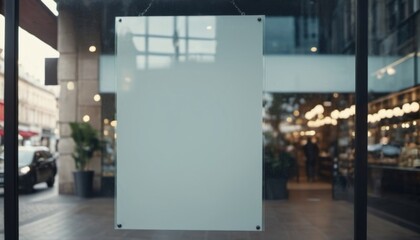 Fototapeta premium mockup on the door of a cafe or shop window, public place, ai generated, ai