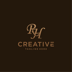 vector logo simple fashion RH