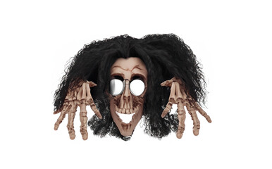 Halloween hairy scary skull mask
