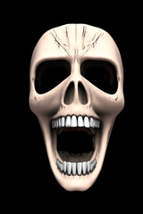 Obraz premium screaming skull on black