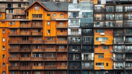 Fototapeta premium Modern Apartment Building with Unique Facade