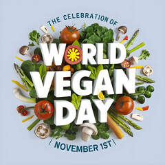 November 1st, World Vegan Day Celebration. Fresh Flavors, Sustainable Choice