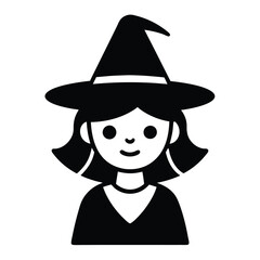 Halloween witch silhouette vector