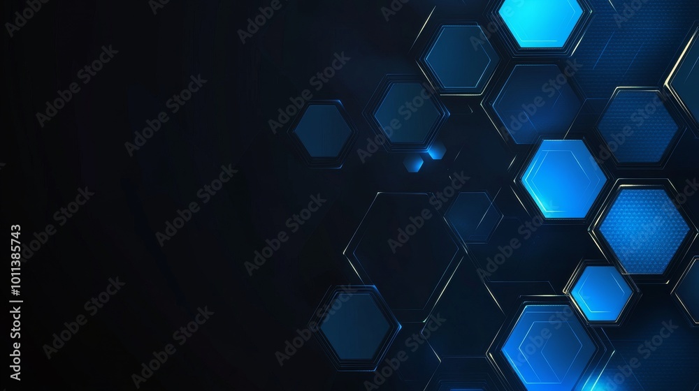 Poster a sci-fi modern hexagonal texture for cyberspace. a hexagonal grid made of neon.