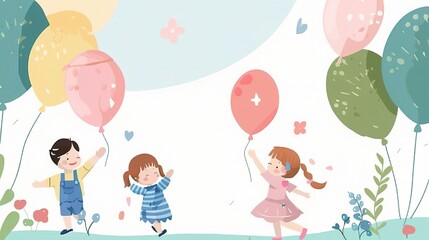 Children's Day Simple Hand Drawn Background - a charming and festive visual. The simple hand drawn backdrop for Children's Day is full of joy and creativity