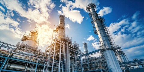 A cutting-edge chemical processing facility using bio-based petrochemicals and low-carbon technology to produce advanced petroleum products