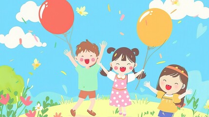Children's Day Simple Hand Drawn Background - a charming and festive visual. The simple hand drawn backdrop for Children's Day is full of joy and creativity