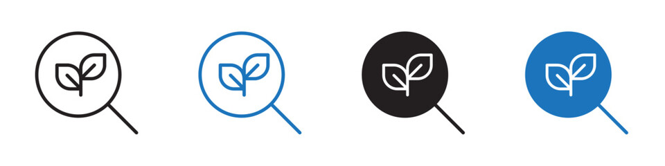 Agricultural research icon linear graphics set vector in black