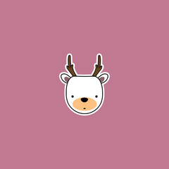 Cute cartoon deer in a minimalist style. Perfect for children's designs, stickers, posters, logos, and decor.