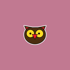 Fototapeta premium Cute cartoon owl in a minimalist style. Perfect for children's designs, stickers, posters, logos, and decor.
