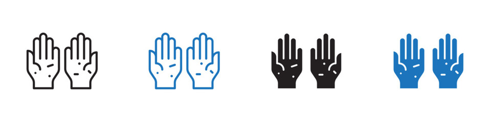 Dirty hands icon linear graphics set vector in black