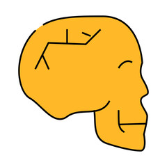 skull fracture line icon vector. skull fracture sign. isolated symbol illustration