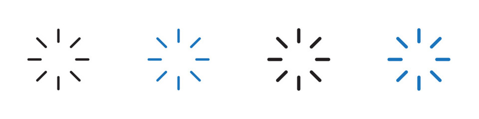 Loading icon linear graphics set vector in black