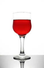 red Wine in glass isolated on white background