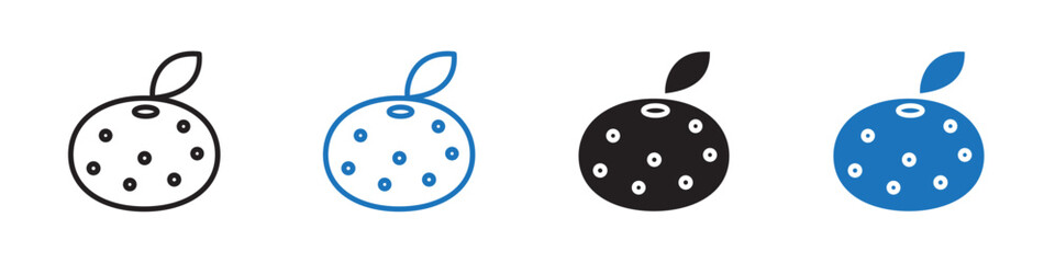 Orange icon linear graphics set vector in black