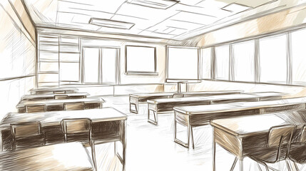 Fototapeta premium Interior of a class room