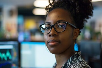 Portrait of a african american young female Software Developer
