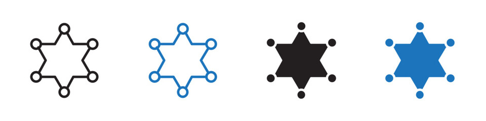 Seriff icon linear graphics set vector in black