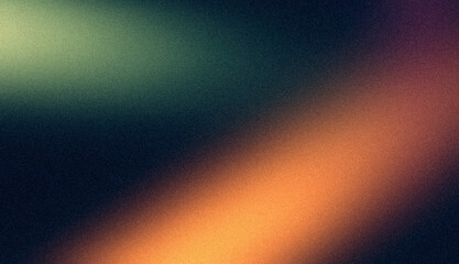 Abstract orange blue grainy color gradient backdrop design background. Vibrant glowing colors noisy gradient, web banner, poster and website header