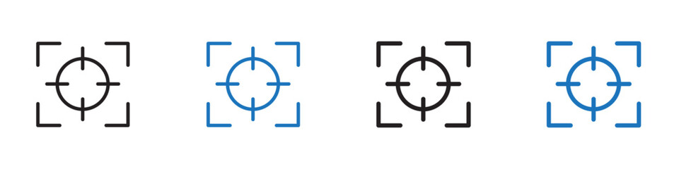 Target icon linear graphics set vector in black