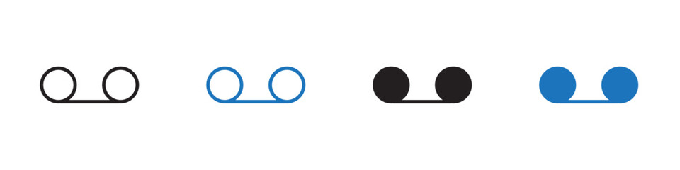 Voice mail icon linear graphics set vector in black