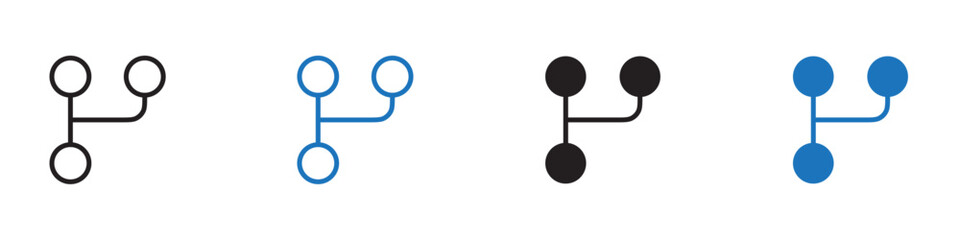 Workflow icon linear graphics set vector in black