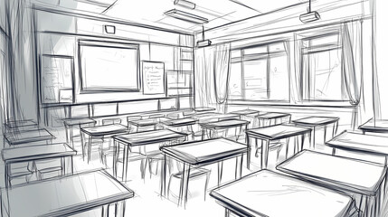 Fototapeta premium Interior of a class room