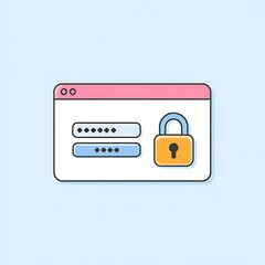 Fototapeta premium Simple login page design with password field and security lock icon