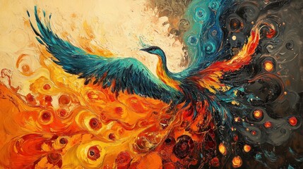 Abstract Phoenix Painting