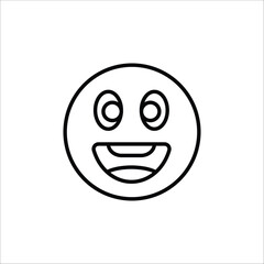 Excited smiley face icon. Simple excited face icon for social media, app, and web design. Vector illustration