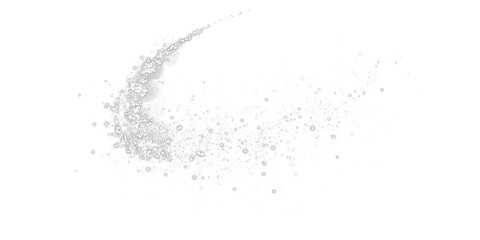 White glowing light effect with many glitter particles. Starry cloud with dust. Magic christmas decoration. Luminous bokeh softly shimmering white light. Light abstract glowing lights. PNG.